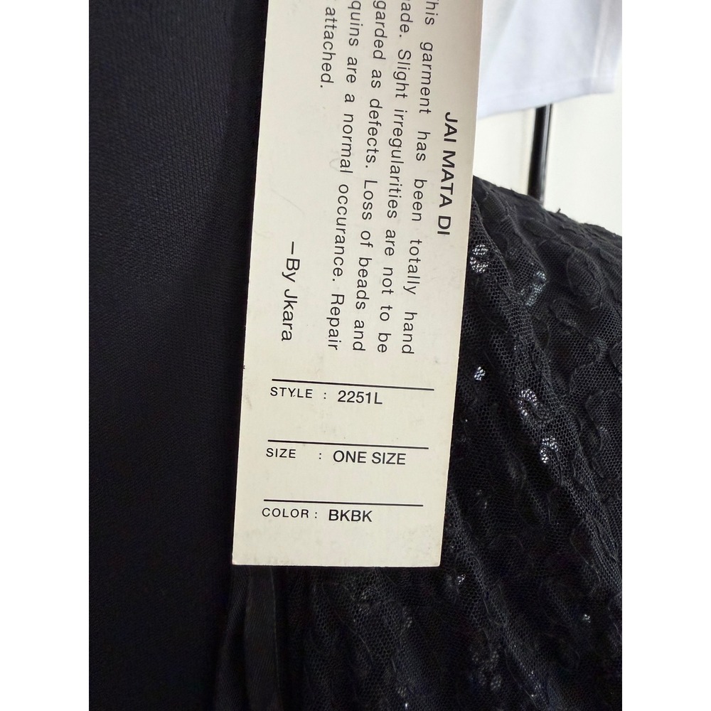 J Kara New York Black Sequined Lace Wrap Shawl Evening Shrug One Size NWT - Picture 7 of 8